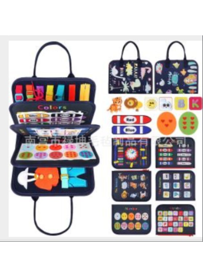 Arabest Toddler Busy Board, 8 In 1 Montessori Toy Busy Book Kid Preschool Developing Sensory Board Baby Educational Learning Activity for Basic Shape Color Flying Airplane Travel Essential Game Gift Ages 1-4 - Image 1
